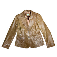Y2K Tan Leather Jacket