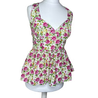 Y2K Peplum Floral Top