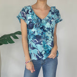 Blue Mesh Vintage Top