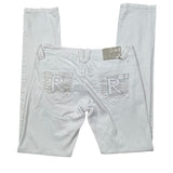 White Y2K Embellished Denim Jeans