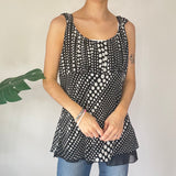 Y2K Polka Dot Mesh Cami