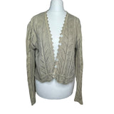 Beige Crochet Y2K Vintage Cardigan
