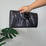 Purple Snake Print Lipsy Clutch Bag