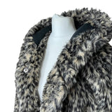 Y2K Leopard Print Faux Fur Coat