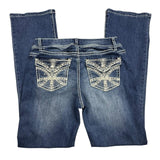 Embroidered Bootcut Denim Jeans