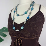 Blue Beaded Y2K Necklace