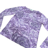 Y2K Purple Mesh Graphic Top