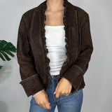 Brown Vintage Suede Leather Jacket