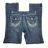 Rock & Republic Flare Denim Embroidered Jeans