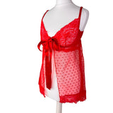 Red Love Heart Mesh Baby Doll Cami