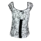 White & Black Y2K Top