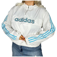 Vintage Adidas Spell Out Pullover Track Jacket