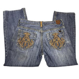 Y2K Gold Embroidered Jeans