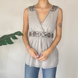 Grey Beaded Cami