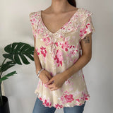 Vintage Floral Cream Top