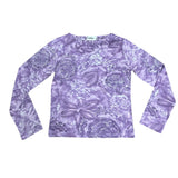 Y2K Purple Mesh Graphic Top