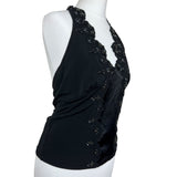 Y2K Halter Neck Sequin Top