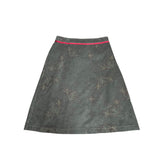 Green Corduroy Midi Skirt