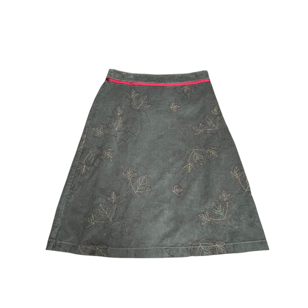Green Corduroy Midi Skirt