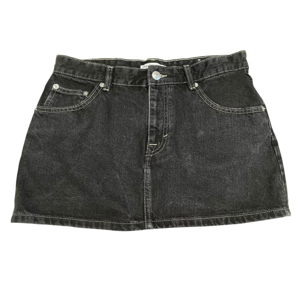 Black Denim Mini Skirt