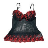 Red & Black Y2K Corset Top