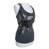 Silver Sequin Y2K Tank Top