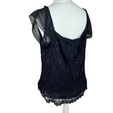 Y2K Sequin Mesh Detail Top