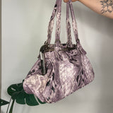 Lilac Y2K Snakeskin Bag