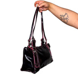 Black and Pink Y2K Faux Leather Bag