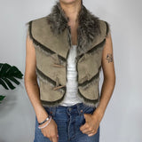 Y2K Faux Fur Cropped Gilet