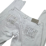 White Y2K Embellished Denim Jeans
