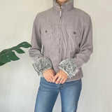 Grey Y2K Corduroy Jacket