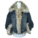Y2K Faux Fur Denim Jacket