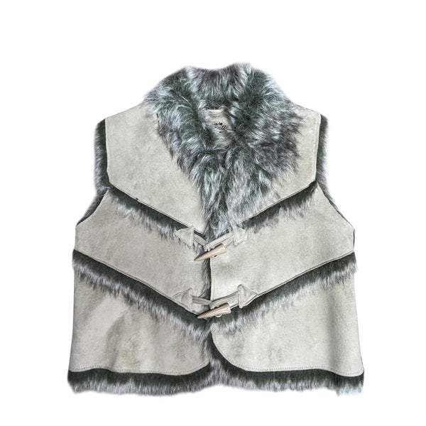 Y2K Suede Faux Fur Gilet