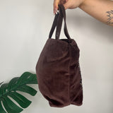 Brown Y2K Velour Sequin Beaded Bag