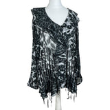 Grey Animal Print Mesh Shirt