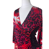 Vintage Red Animal Print Top