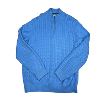 Blue Knitted 1/4 Zip Jumper