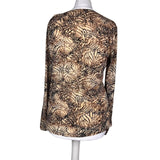 Y2K Tan Printed Long Sleeve Top