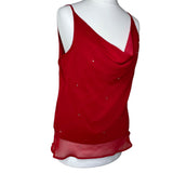 Red Mesh Y2K Diamanté Cami