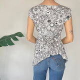 Y2K Short Sleeve Tie Back Top