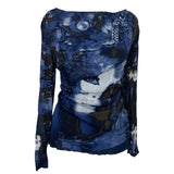 Y2K Graphic Mesh Top