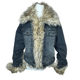 Y2K Faux Fur Denim Jacket