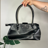 Vintage Black Faux Leather Bag