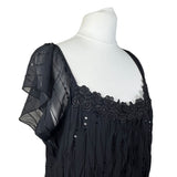 Y2K Sequin Mesh Detail Top