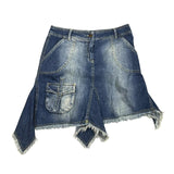 Asymmetrical Y2K Denim Skirt