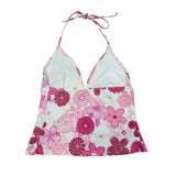Pink Floral Halter Neck Swim Top