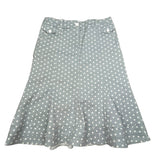 Polka Dot Denim Midi/Maxi Skirt