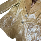 Y2K Tan Leather Jacket
