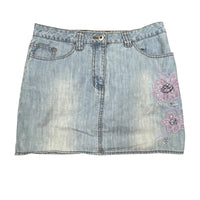 Y2K Floral Denim Mini Skirt